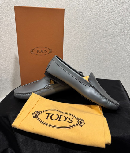 TOD’S Scarpe basse donna Tods nuove con scatola mocassini comodi guida misura 38 5 8 5 grigio fondo nub