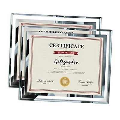  Glass Frame Set of 2, Clear 8.5 x 11 Picture Frames for Certificate 8.5x11 - Image 1 of 4