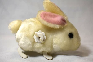 Vintage Wind-Up Hopping Plush Bunny Rabbit - Picture 1 of 7