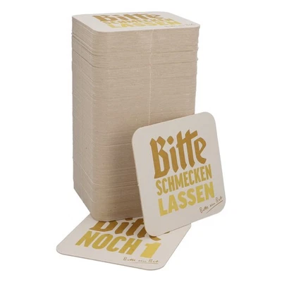 125x Bitburger Bier Bierdeckel Untersetzer 9x9 cm "Bitte noch 1" Rückseite "Bitt - Bild 1 von 4