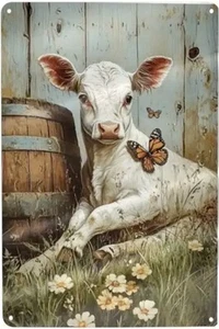 Rustic 11x14 Mounted Metal Print, Calf, UV-Water Protected - Picture 1 of 4