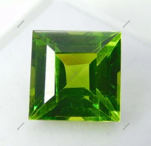 Natural Green Peridot 9.67 Ct Square Cut CERTIFIED Jewelry Making Gemstones - Picture 1 of 6