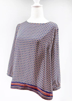 MERONA | Túnica de polietileno estampada con cuello de barco manga larga para mujer | Talla M Foto 1 de 4