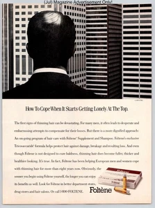 Foltene Hair Supplement Thinning Solution Vintage 1989 Werbung - Bild 1 von 5