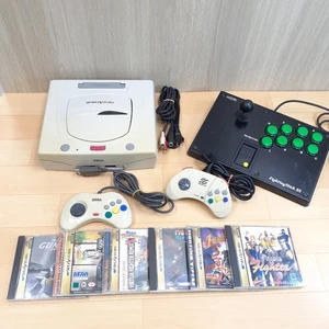 Sega Saturn Console + Hori Fighting Stick 6 games 2 controller US DUTY PAID R110 - Picture 1 of 14