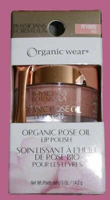 Physicians Formula Organic Wear Organic Rose Oil Lip Polish 0.5 Oz. NEW - Image 1 of 3