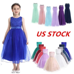 US Flower Girls Bridesmaid Wedding Party Dress Pageant Formal Eventing Ball Gown - Picture 1 of 90