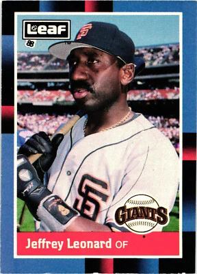 Jeffrey N. Leonard of The Giants Baseball Card 1988 Leaf - Image 1 of 2