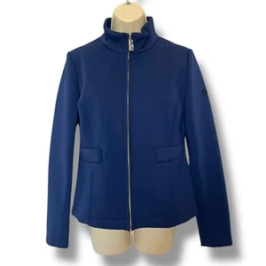 New UP TO BE Italy 44 Scuba Knit Jacket Minimalist Navy Blue Soft Shell NWOT - Bild 1 von 10