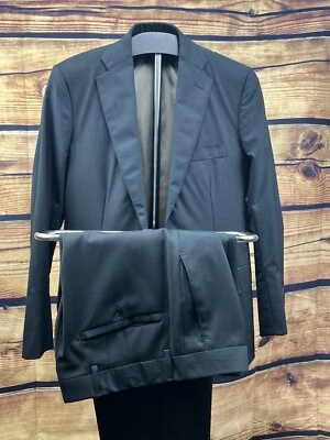 Freeman's Sporting Club Suit Black Size 36R 33W Solid 100% Wool 2 Piece Suit - Image 1 of 4