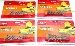 Custom Car Chrome Metal Emblem Script "Pimp Ride"- pair in new package- Autoloc - Picture 1 of 6