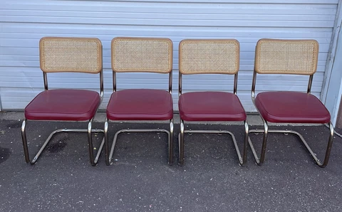 Vintage Mid Century Modern Marcel Breuer Cesca Style Chairs Cover