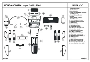 Carbon Fiber Dash Trim Kit for Honda Accord Coupe 2001-2002 w/ automatic shifter - Picture 1 of 1
