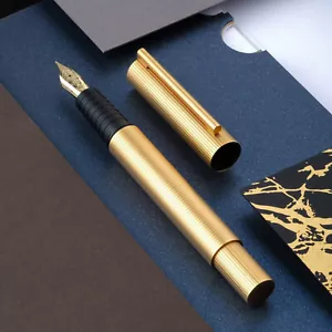 Otto Hutt, penna stilografica design n. 08, rivestita in oro giallo, molla 18kt./M - Foto 1 di 7