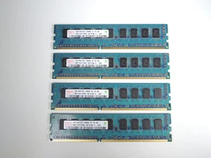 Lot of (4) 1GB Hynix 1GB 1Rx8 PC3-10600E-9-10-D0 Desktop Memory - Picture 1 of 3