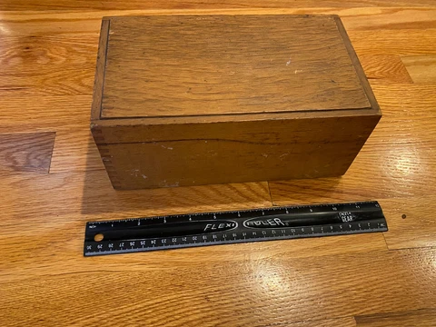 VINTAGE WOODEN FILE CABINET MEASURES ABOUT 10 INCHES LONG Cover