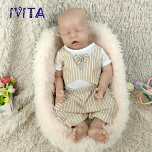 18'' Asleep Silicone Reborn Boy Doll Mouth Open Eyes Closed Doll Kids Gift - Picture 1 of 7