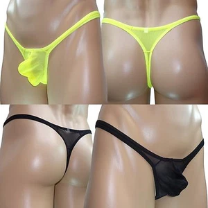 K4030 K403 String Thong Contoured Pouch Grape Smugglers Mesh Stretchy C-thru  - Picture 1 of 10