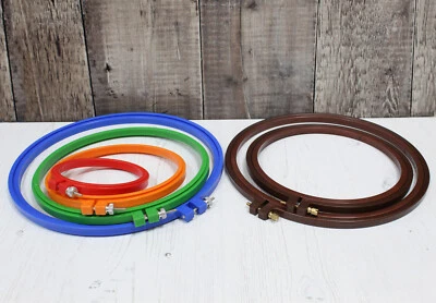 WHITECROFT ESSENTIALS Plastic Embroidery Hoop and Wooden Effect Cross Stitch Craft Ring in 6 Sizes