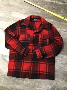 Vintage Pendleton Plaid 100% Virgin Wool Jacket Lined Made in USA Size L Nice! - Picture 1 of 8