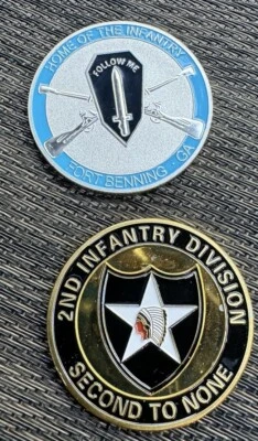 2nd Infantry Division And Ft Benning Home Of The Infantry Challenge Coin Set - Image 1 of 2