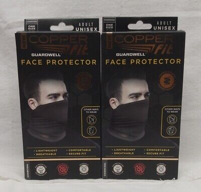 Copper Fit Guardwell Face Protector Mask Gaiter Adult Charcoal Lot Of (2)  • 1.99$