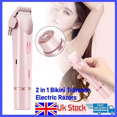 2 in 1 Dual Head Shaver Women, Electric Bikini Trimmer Wet&Dry Use Hair Removal