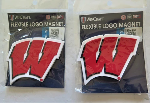 LOT OF TWO (2) WISCONSIN BADGERS, FLEXIBLE MAGNETS FROM WINCRAFT Cover