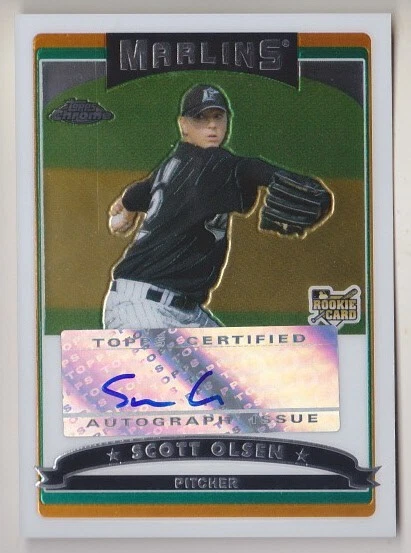 2005 Topps Chrome Scott Olsen Auto Rookie Miami Marlins - Image 1 of 1