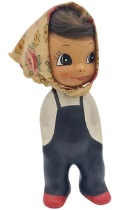 RAR Cortendorf Kullerauger Mädchen Haare Kopftuch 1960er 12cm h - Picture 1 of 6