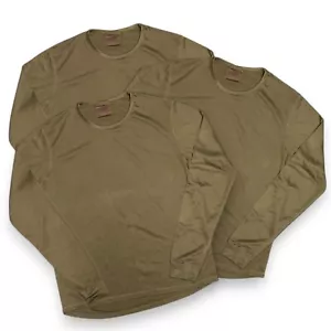 3x Ejército Británico Verde Oliva Manga Larga Ropa Interior Térmica Capa Base Top Camiseta - Imagen 1 de 6
