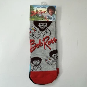 NUOVI calzini Bob Ross taglio basso 2 paia adulti capelli sfocati bavaglio regalo gioia di dipingere - Foto 1 di 7