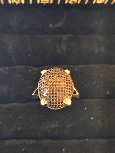Schwarzer ovaler Spinell Sterlingsilber Ring Größe 11 - Bild 1 von 10
