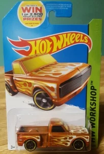Hot Wheels Custom '69 Chevy Pickup Truck Stepside Copper With Flames 1:64 New - Picture 1 of 11