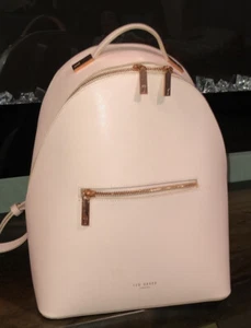TED BAKER LONDON Silver Pink Backpack USED - Picture 1 of 3