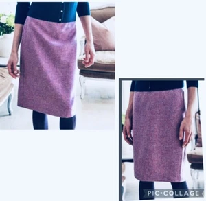 Casual Corner Skirt 10 Wool Blend❤️ Made in Italy💜Purple Blue Melange Tweed - Picture 1 of 10