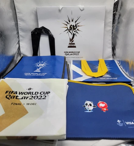 FIFA World Cup Qatar 2022 Messi Argentina VISA Vinyl Shop Bags Lot Laptop Bag Cover