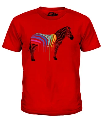 CANDYMIX REGENBOGEN GEMALT ZEBRA KINDER T-SHIRT TEE SHIRT UNISEX JUNGEN MÄDCHEN KLEINKIND