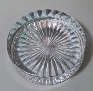 Briefbeschwerer Starburst konkave Schale signiert Wikinger Klarglas 5"x1-3/8" Vintage - Bild 1 von 10