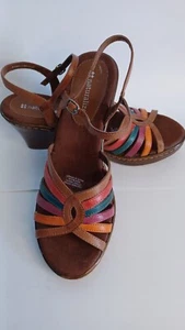 Naturalizer Multicolored Strappy Wedge Size 6.5M READ Hippie Fun  - Picture 1 of 14
