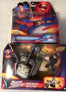 2 DC COMICS ~ Vehículos Hombre de Acero ~ Paquete de Batalla Destructor de Tanques + Interceptor Kryptoniano - Imagen 1 de 4