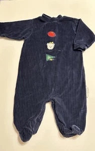 Vintage Vitamins 6-9 Month Blue Bear Fuzzy Sleeper One Piece - Picture 1 of 6