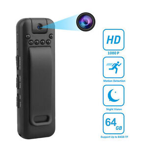 1080P HD Video DVR IR Night Cam 8-hour Motion Camcorder Mini Police Body Camera