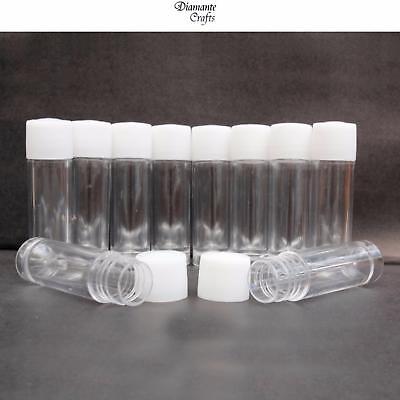 Test Tubes Plastic 18mm X 65mm Screw Cap Lid Vial Bead Storage - Choose Quantity • 3.99£