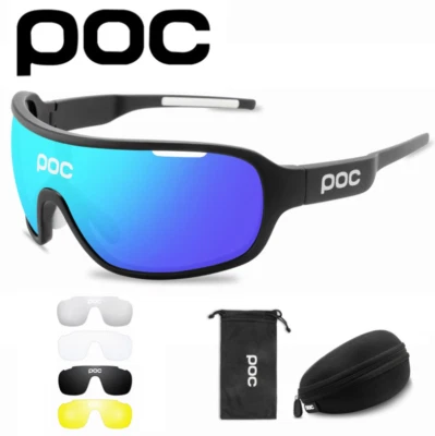 5 Piece POC Sunglasses Polarized Cycling Glasses Sports Glasses 2022 NEW DE - Bild 1 von 4