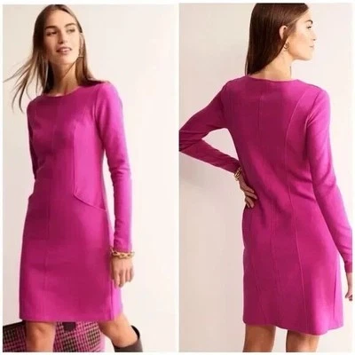 Boden Women's size 4L Carnival Pink Ellen Ottoman Sheath Midi Dress long sleeve - Image 1 of 4