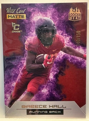 2022 Wild Card MATTE - Rookie Heat Breece Hall #RH-4 Chase Blue-Purple Flames... - Image 1 of 2