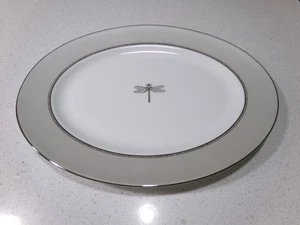 LENOX KATE SPADE JUNE LANE PLATINUM OVAL SERVING PLATTER 13 - Picture 1 of 2