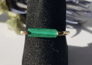 SCHMUCK-STCK RING 925 SILBER Malachit grün NEU 60 19 vergoldet - Bild 1 von 3