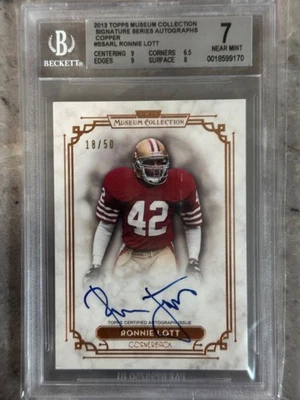 2013 TOPPS MUSEUM COLLECTION SIGNATURE SERIES AUTOGRAPHS COPPER RONNIE LOTT /50 - Image 1 of 2